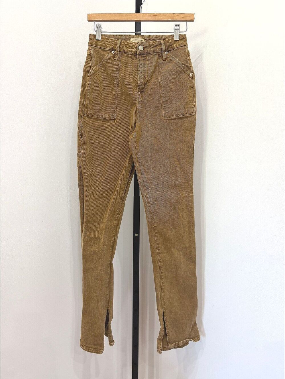 Good American Good Boy Carpenter Women's Brown High-Rise Utility Pants Size 2/26